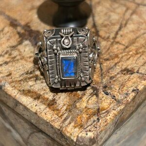 Sterling Silver & Labradorite Poison Ring